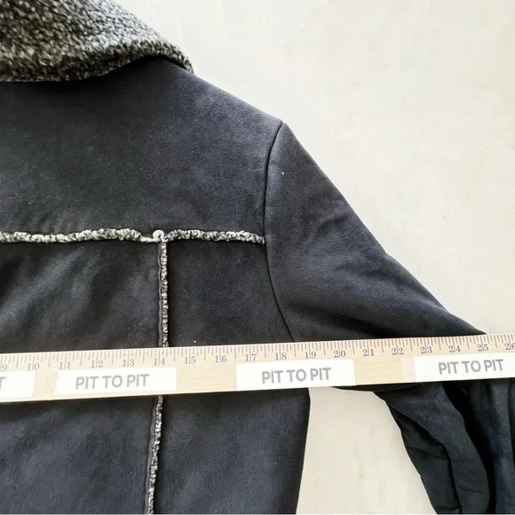 Kenzie || Vegan Micro Suede Fleece Black y2k Style Jacket Black Sz 8 - Picture 10 of 11